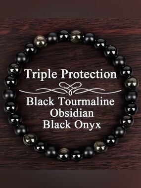 💎4/$20💎Triple Protection- Black Tourmaline, Obsidian, Black Onyx (PREVIEW)